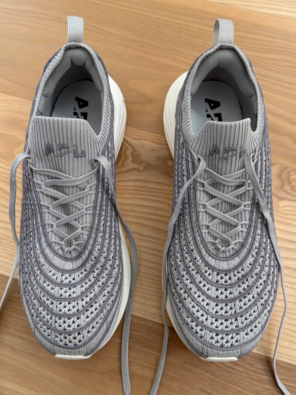 Grey APL techloom Zipline sneakers women’s 8.5 running shoes